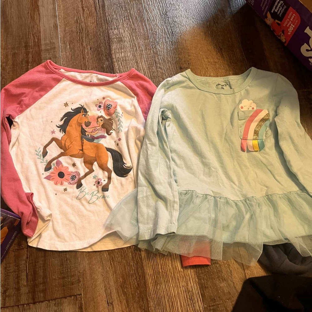 Pink and White Kids Long Sleeve Tee